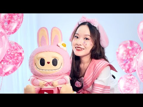 MAKAN KEPALA LABUBU PINK!