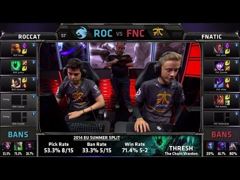 ROCCAT vs Fnatic | S4 EU LCS Summer split 2014 SuperWeek 1 Day 3 | ROC vs FNC W1D3 G4