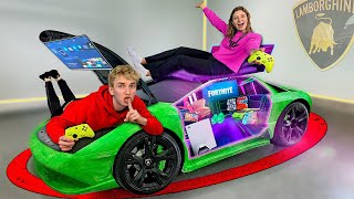 LIVING in my SECRET LAMBORGHINI GAMING ROOM!!