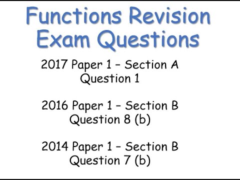 LCHL - Functions Revision - Exam Questions