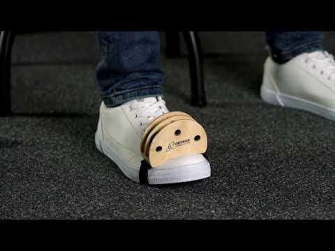 OGFT-NT, Ortega Singer/Songwriter Foot Tambourine, natural/black jingles, elastic rubber belt