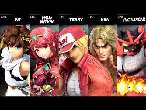 Pit VS Pyra / Mythra VS Terry VS Ken VS Incineroar LV 9 CPU Battle Super Smash Bros Ultimate
