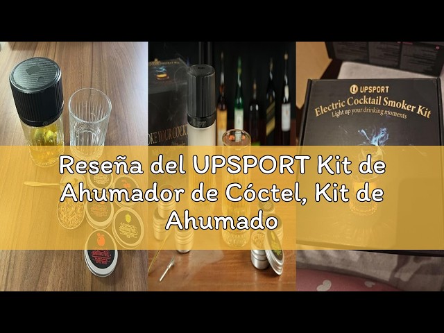 Vídeo relacionado con SMOKPUB - Kit de ahumador eléctrico para whisky integrado, sin necesidad de butano, kit de ahumador de cóctel con 6 chips de madera, kit de fumador de bebidas antiguas, regalos de whisky bourbon para