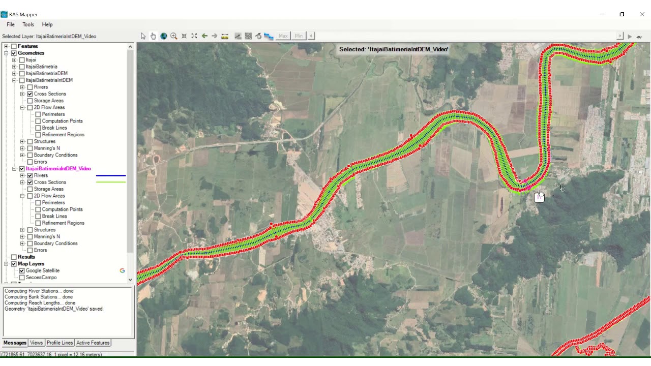 HEC-RAS Tutorial 10 - Terreno com união de Batimetria in situ e MDE da planície de inundação.