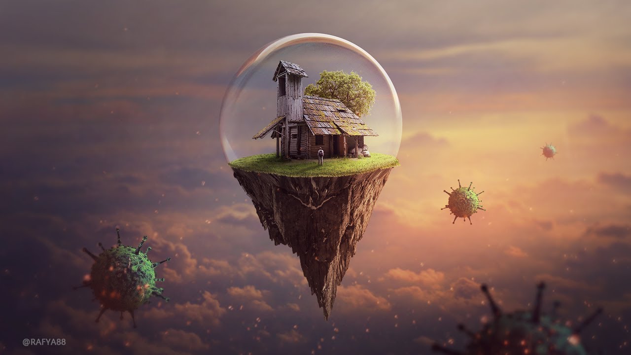 Surreal house photo manipulation tutorial