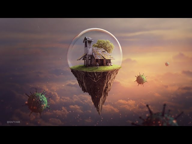 Surreal house photo manipulation tutorial