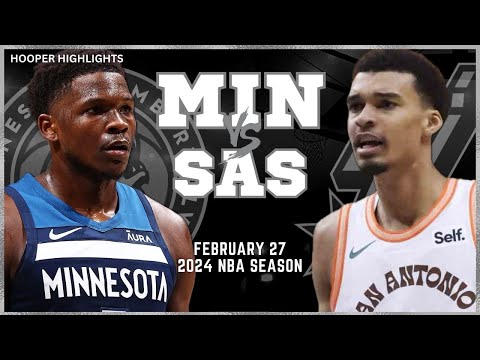 San Antonio Spurs vs Minnesota Timberwolves Full Game Highlights | Feb 27 | 2024 NBA Season