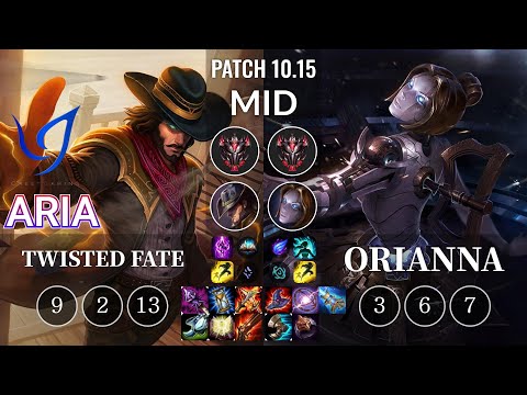 CGA Aria Twisted Fate vs Orianna Mid - KR Patch 10.15