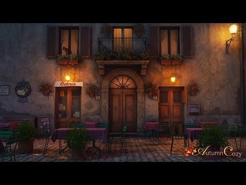 COZY ITALIAN CAFE AMBIENCE: Chatter, Wine Pouring, Music, Night Sounds