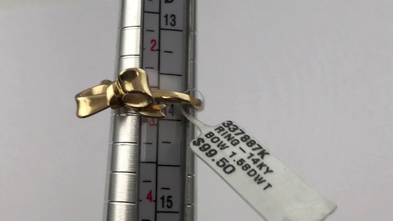 Bow Ring in Solid 14k yellow gold