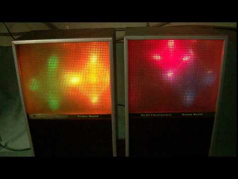 ELECTROPHONIC KROME SOUND SPEAKERS WITH DISCO LIGHT PANELS