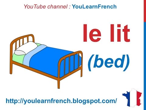 French Lesson 84 - Items things in the bedroom Furniture - Dans la chambre - Cosas en la habitación