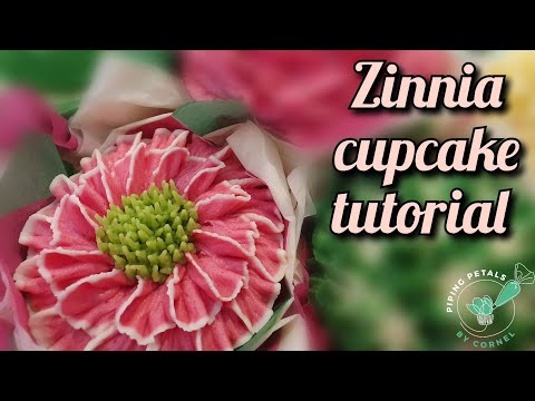 Zinnia cupcake flower tutorial