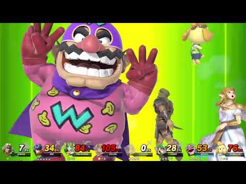 Super Smash Bros Ultimate 8 Player CPU Battle on Pokemon Stadium 2 Omega Form