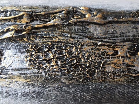 Abstract acrylic painting Demo - Gold Effect  "Steel" by Victoria FineArt