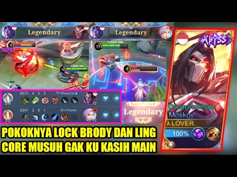 TOP GLOBAL MOSKOV BIKIN LING DAN BRODY GAK BISA MAIN, MUSUH AUTO COKLAT - MOBILE LEGENDS