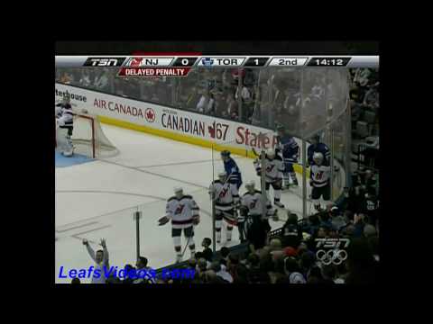 NJD 0 @ TOR 1 - Dion Phaneuf Draws Penalty Against Clarkson - 100318