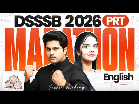 DSSSB 2026 PRT English Marathon🔥by Sachin Academy Live 12pm | Nidhi Ma'am