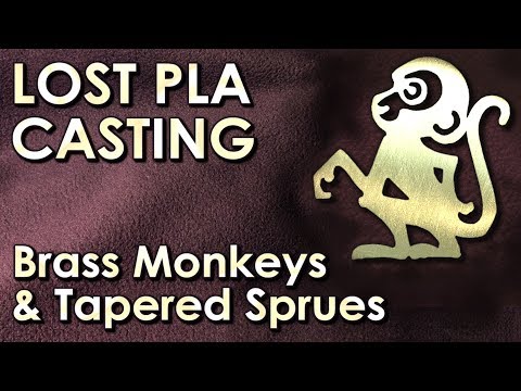 Lost PLA Casting Brass Monkeys, Tapered Sprues & Casting Tree from 3D print to Brass Casting VOGMAN