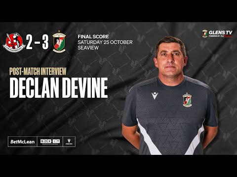 Post-Match interview | Crusaders 2-3 Glentoran | 25th October 2025 - Declan Devine