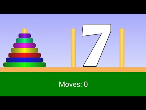 Tower of Hanoi: Seven Rings(Disks) Solution 7.