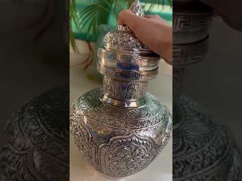 German Silver Kalash Pot with Lid