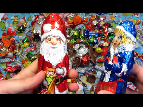 A Lot Of Christmas Candy! Новогодние Подарки Конфеты!