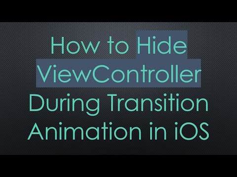 How to Hide ViewController During Transition Animation in iOS