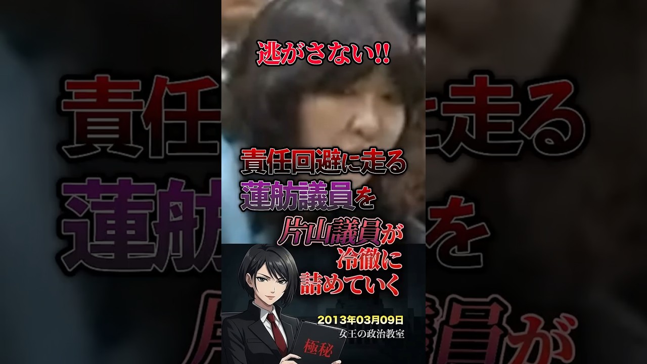 【逃がさない‼️】責任回避に走る蓮舫議員を片山議員が冷徹に詰めていく #政治 #政治家 #日本 #国会 #片山さつき #蓮舫