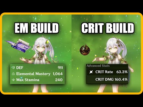 F2P Nahida EM build VS Crit build | Genshin Impact