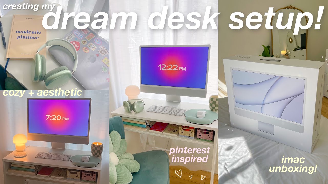 CREATING MY DREAM DESK SETUP! 🖥 ✨ PINTEREST INSPIRED, IMAC UNBOXING, BACK TO SCHOOL DESK SETUP