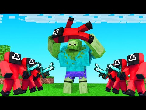 Mutant Giant Zombie Vs. circle squid doll in Minecraft