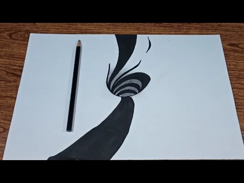 How to draw a spiral hole 3d easy
