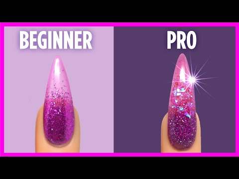 Beginner vs Pro Glitter Nails 💅 SAME Glitter, Shockingly Different Results