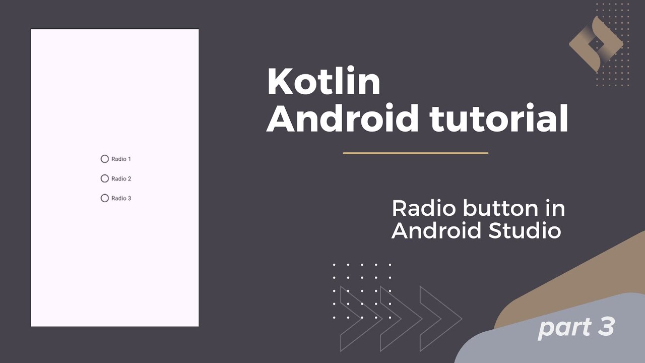 Kotlin Android Tutorial: Working with Radio Buttons