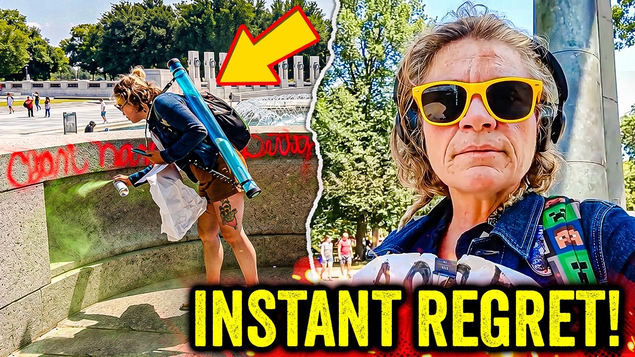 Woke Woman VANDALIZES WWII Memorial in DC, Then THIS HAPPENED…