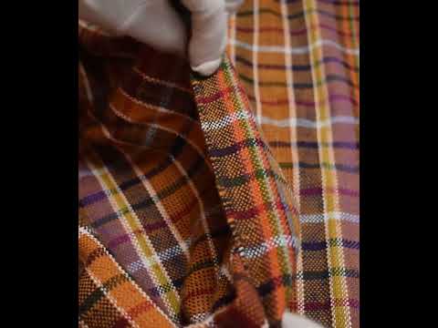 Check Multicolor Pure Khadi 280 GSM Handwoven Fabric 634 — video