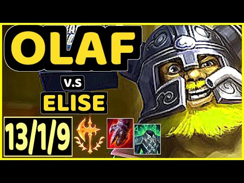 OLAF vs ELISE - 13/1/9 KDA JUNGLE CHALLENGER GAMEPLAY - EUW