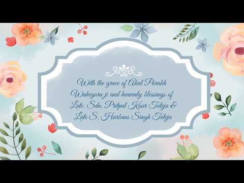 Praneet X Rajdeep , pastel & floral theme E-invite ( Punjabi)