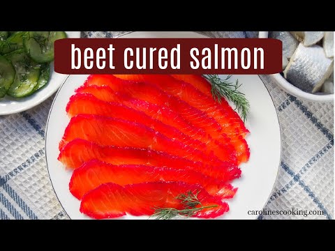 Beet cured salmon (beet gravlax)