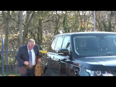 HE'S HERE: New boss Steve Evans arrives at One Call Stadium