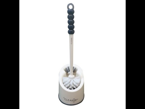 2 In 1 Toilet Cleaning Brush With Storage Box, Main And Under Rim Brush, Heavy Bristles