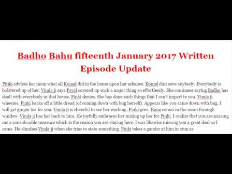 download lagu mp3 mp4 Badho Bahu Telly Updates, download lagu Badho Bahu Telly Updates gratis, unduh video klip Badho Bahu Telly Updates