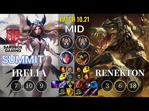 SB Summit Irelia vs Renekton Mid - KR Patch 10.21