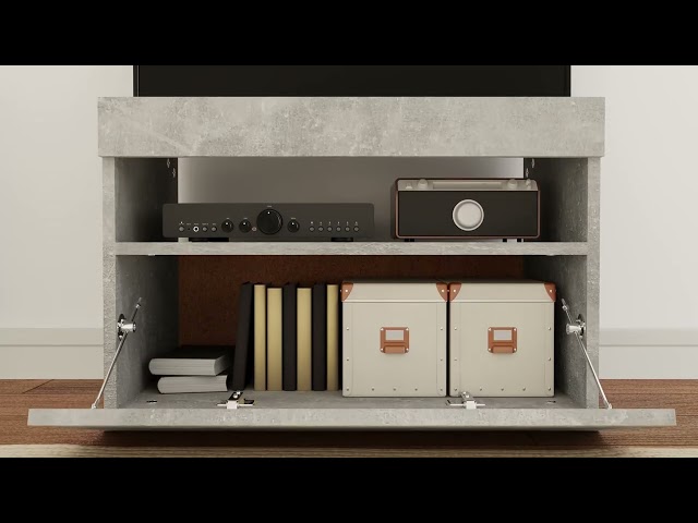 Video Teaser für 804417 vidaXL TV Cabinet with LED Lights Concrete Grey 60x35x40 cm
