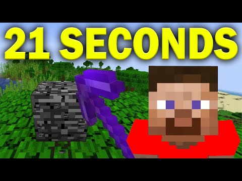 Breaking BEDROCK in minecraft for 21 seconds