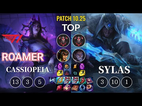 T1 Roamer Cassiopeia vs Sylas Top - KR Patch 10.25