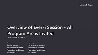 Overview of EverFi Session - July 29, 2020