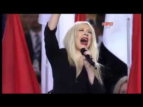 Christina Aguilera Screws Up the U.S National Anthem At Superbowl XLV !!!! HD High Quality !!!!