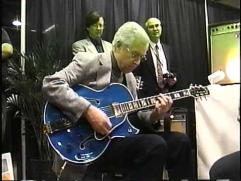 Kenny Burrell at NAMM 2004 with Rory Hoffman and Henry Johnson.